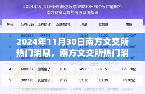 2024年11月30日南方文交所消息热议，观点碰撞与个人立场聚焦