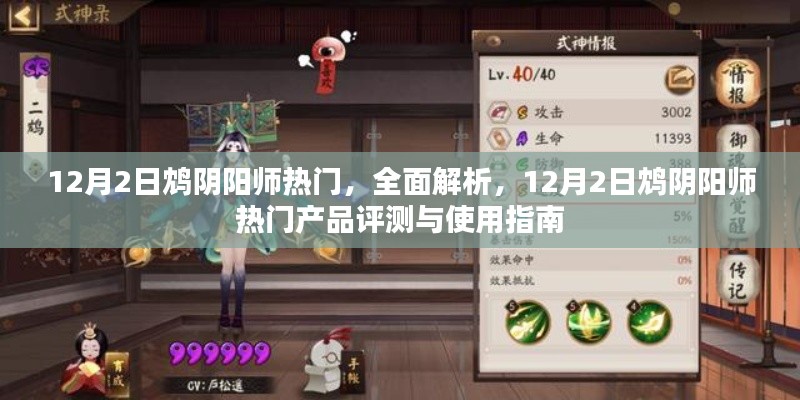 12月2日鸩阴阳师热门产品全面解析与评测，使用指南
