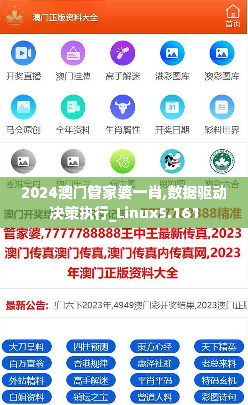2024澳门管家婆一肖,数据驱动决策执行_Linux5.161