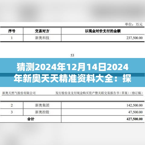 猜测2024年12月14日2024年新奥天天精准资料大全：探索科技革新的可能性