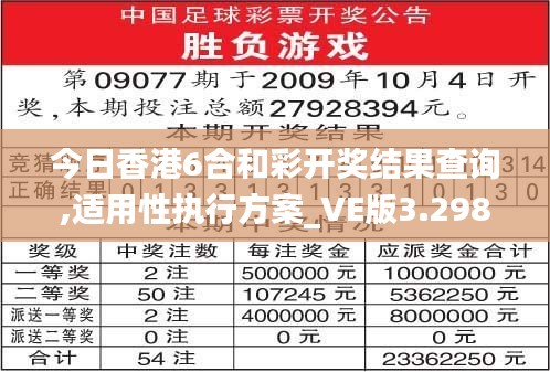 今日香港6合和彩开奖结果查询,适用性执行方案_VE版3.298