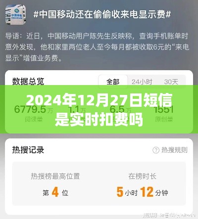 关于短信扣费时间，实时扣费还是延迟至2024年？