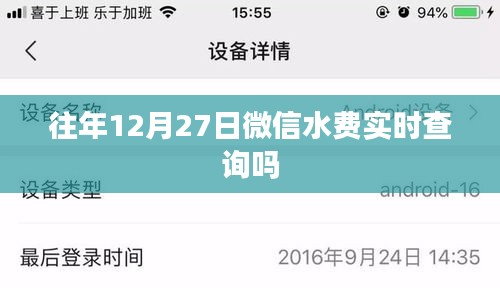 微信水费实时查询功能介绍，历年12月27日查询状况分析