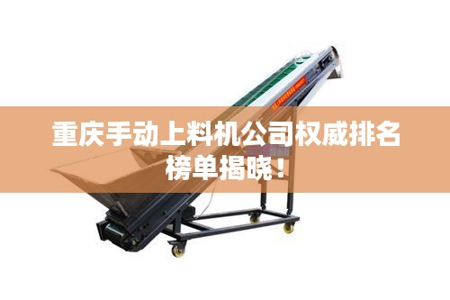 重庆手动上料机公司权威排名榜单揭晓！