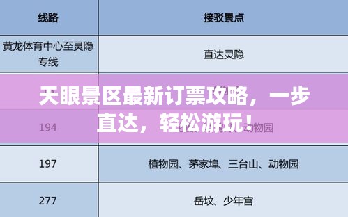 天眼景区最新订票攻略，一步直达，轻松游玩！