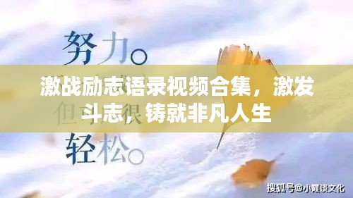 激战励志语录视频合集，激发斗志，铸就非凡人生