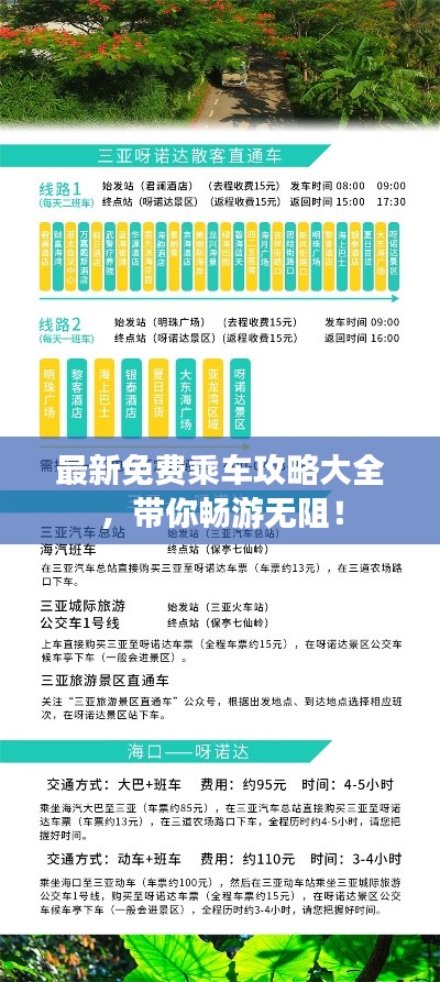 最新免费乘车攻略大全，带你畅游无阻！