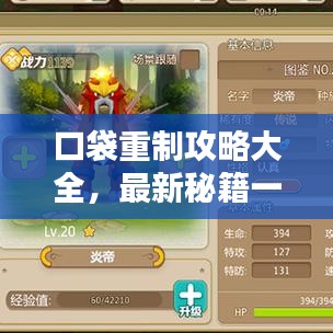 口袋重制攻略大全，最新秘籍一网打尽！