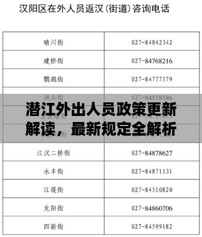 潜江外出人员政策更新解读，最新规定全解析