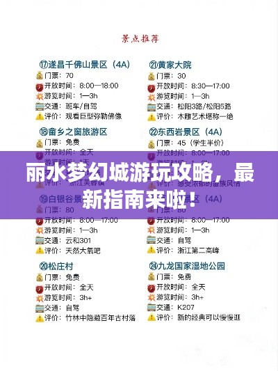 丽水梦幻城游玩攻略，最新指南来啦！