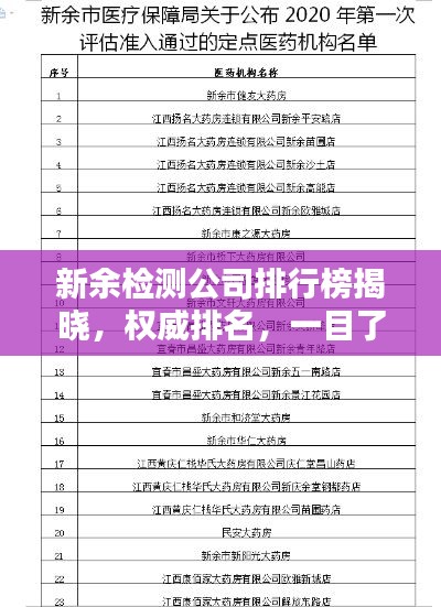 新余检测公司排行榜揭晓，权威排名，一目了然！