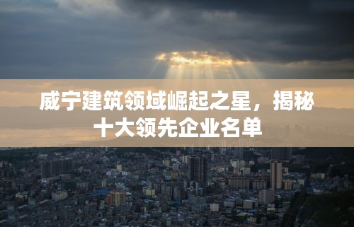 威宁建筑领域崛起之星，揭秘十大领先企业名单