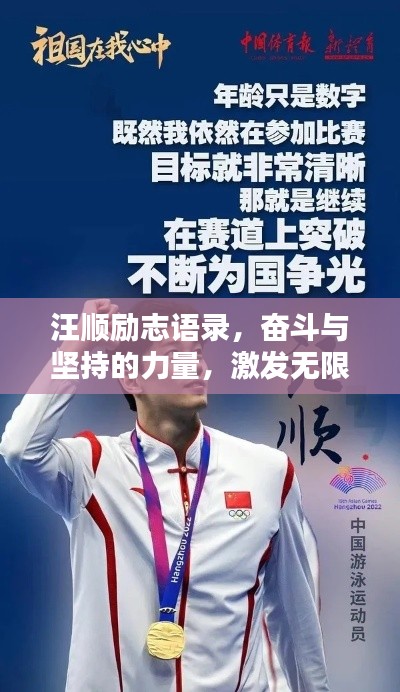汪顺励志语录，奋斗与坚持的力量，激发无限潜能！