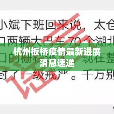 杭州板桥疫情最新进展消息速递