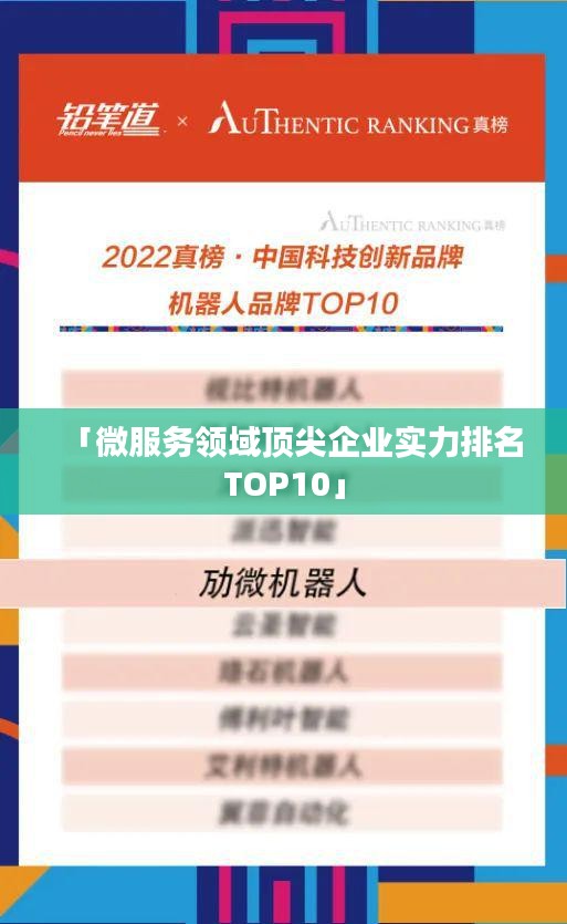 「微服务领域顶尖企业实力排名TOP10」